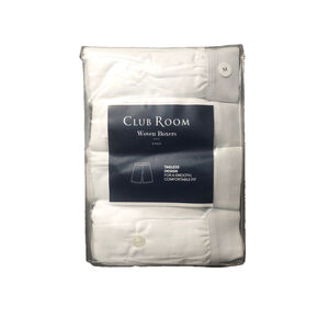Club Room Men's White Woven Cotton Tagless 4-Pack Underwear Boxers